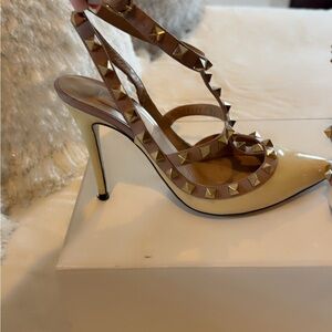 Valentino Garavani Cream Studded Heels